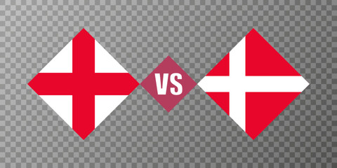 Obraz premium England vs Denmark flag concept. Vector illustration.