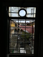 view of the old inn from the window