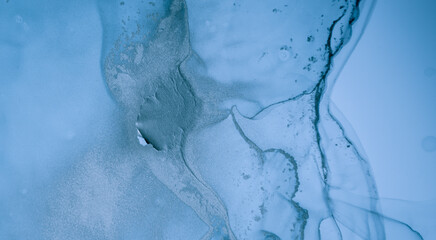 Ink Colours Mix. Fluid Flow Wallpaper. Blue