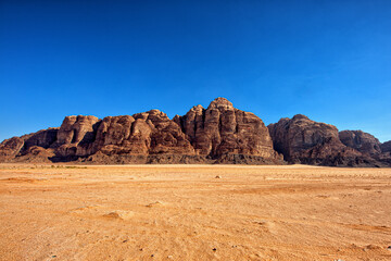 Fototapeta premium Beautiful desert Wadi Rum, the Jordan Kingdom