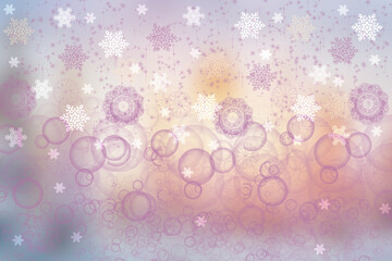 Abstract blurred festive delicate winter christmas or Happy New Year background with shiny pink and white bokeh lighted stars. Space for your design. Card concept.