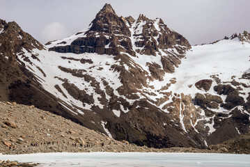 beautiful mountain landscape with snow in Patagonia Argentina.