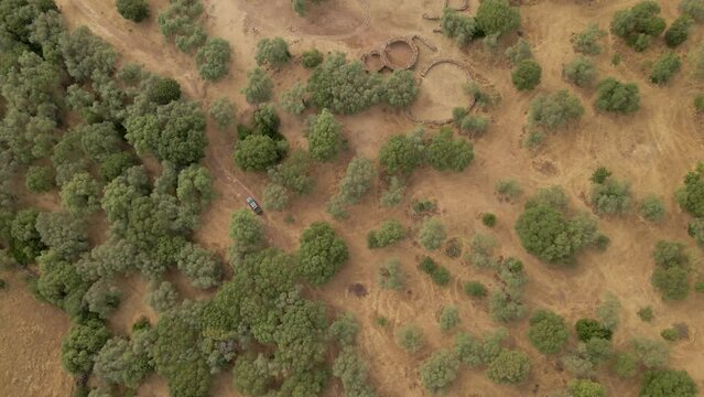 Drone view of the Sanctuary of Santa Cristina in Oristano, Sardinia