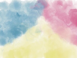 yellow, red and blue colors to sky cloud abstract background.
Colorful watercolor background with painted sunset colors. beautiful abstract painting with no people for template or website background