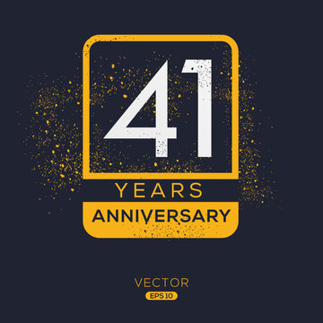 41 years anniversary celebration template, Vector illustration.