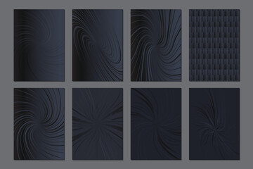 Dark Abstract Corporate Background Design with Lines. Black Gradient Luxury Template
