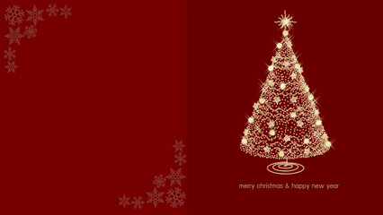 christmas new year festival  in red background and post card design