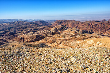 Jordans inland, on the road from Petra to the Wadi Rum