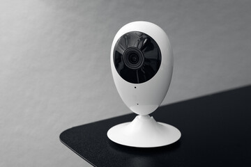 Security camera supervises and controls office on daytime