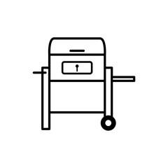 Black and stainless steel charcoal grill icon