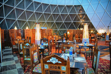 Beduins restaurant in the desert Wadi Rum, the Jordan Kingdom