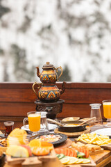 Blacksea Tea in the Winter Season, Ayder Plateau Camlihemsin, Rize Turkey