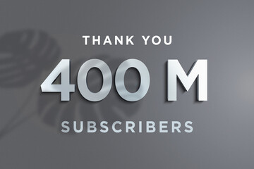 400 Million  subscribers celebration greeting banner with Steel Design
