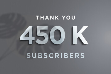 450 K  subscribers celebration greeting banner with Steel Design