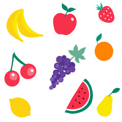 ilustración vectorial de frutas