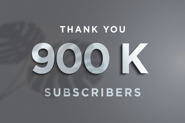 900 K  subscribers celebration greeting banner with Steel Design