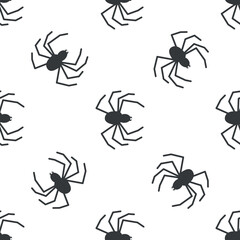 Spider vector seamless pattern on a white background. Insect pattern print on textiles, paper, wrapping paper theme