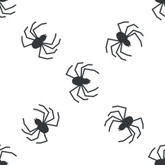 Spider vector seamless pattern on a white background. Insect pattern print on textiles, paper, wrapping paper theme