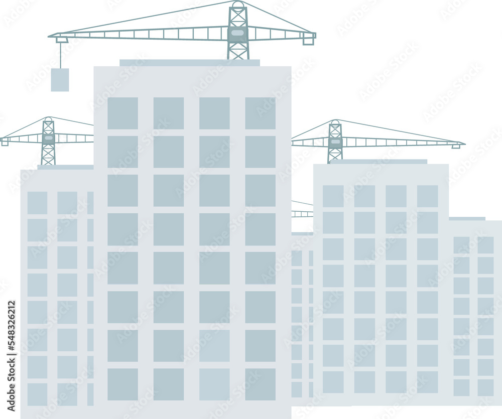 Poster building apartment complex semi flat color raster object. full sized item on white. construction pro