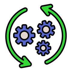 Setting Process Filled Line Icon