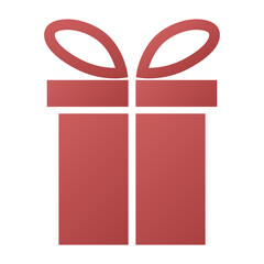 Gift. Red box with a bow. Vector