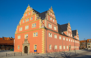 Fototapeta na wymiar Zeughaus building at the castle square in Wolfenbuttel, Germany