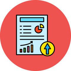 Upload Multicolor Circle Filled Line Icon