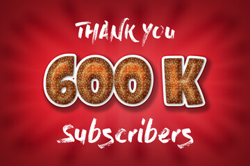600 K  subscribers celebration greeting banner with Burger Design