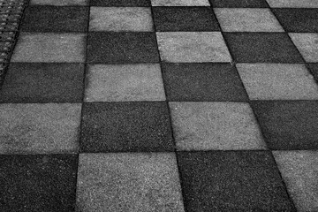 Bürgersteig im Schachbrettmuster