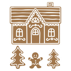 Christmas gingerbread house vector illustration