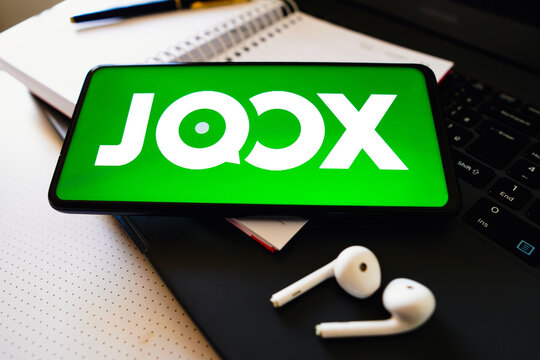 November 22, 2022, Brazil. In this photo illustration, the Joox logo is displayed on a smartphone screen.