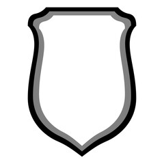 Shield icon template. Logo design in flat style. Colorful vector illustration on a white background.