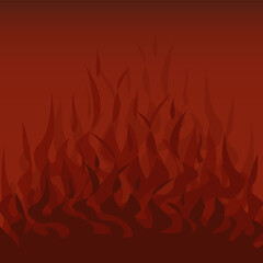 Flame dark red background. Flaming fire pattern. Colorful vector illustration on a white background.