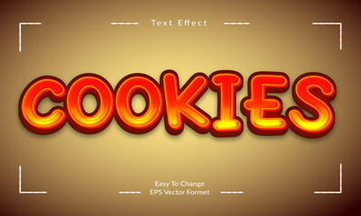 COOKIES Fully Editable 3d Text Effect with High Quality EPS Vector Template