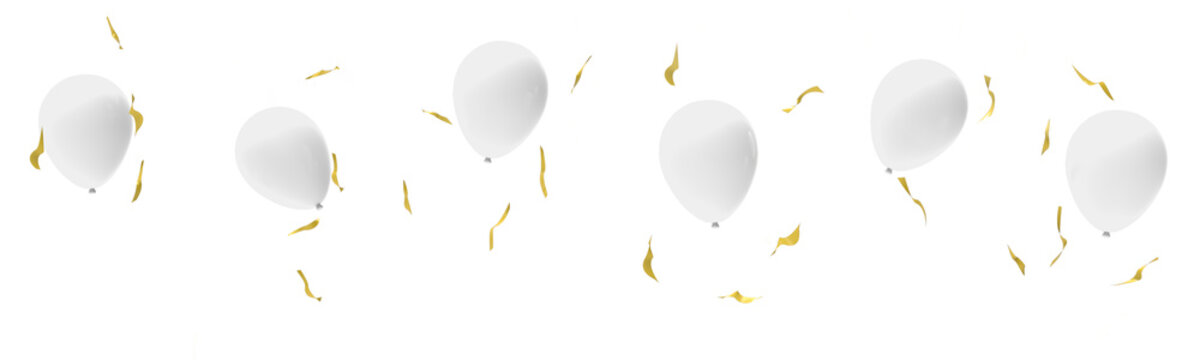 White Ballons And Ribbons