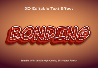 BONDING Fully Editable 3d Text Effect with High Quality EPS Vector Template