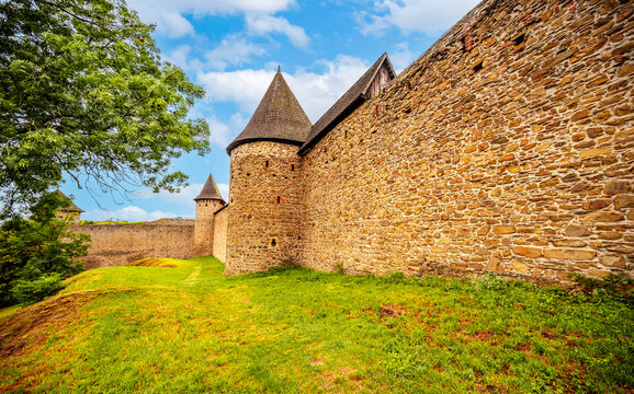 Helfstyn castle a fortifications of gothic castle. Touristic destination, Central Moravia, Czechia. Ancient fort and stronghold monument.