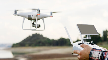 Drone quadcopter with digital camera