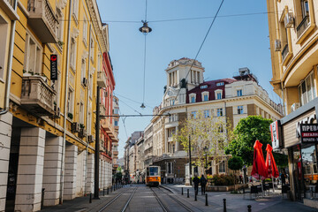 Fototapeta na wymiar Old buildings in Sofia, Bulgaria