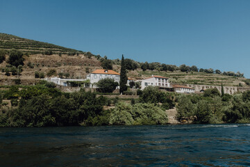 Fototapeta na wymiar Portugal, mediterrane Aussicht, Wasser, Weinberge