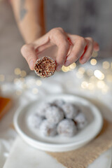 hands holding truffle