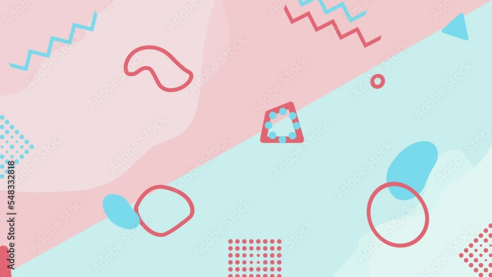 Poster flat animation, motion graphic background. color full line, dot, circle and abstract for backgrounds