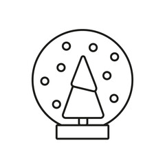 Bola de nieve con árbol de navidad