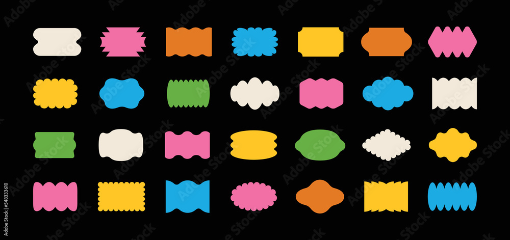 Leinwandbilder Vector set of minimalist design elements, futuristic shapes and geometric figures and stars - abstract background elements for branding, packaging, prints and social media posts