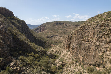 Fototapeta na wymiar steep terrain on a mountain in southern Spain