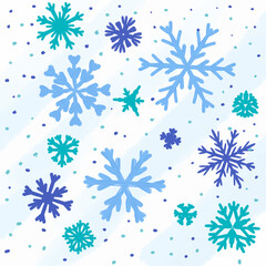 Beautiful illustration of snowflakes from brush strokes