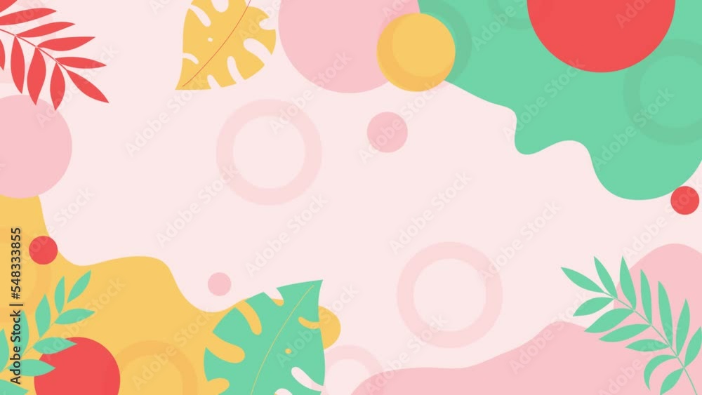 Poster flat animation, motion graphic background. color full line, dot, circle and abstract for backgrounds