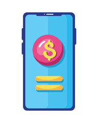 dollar symbol in smartphone