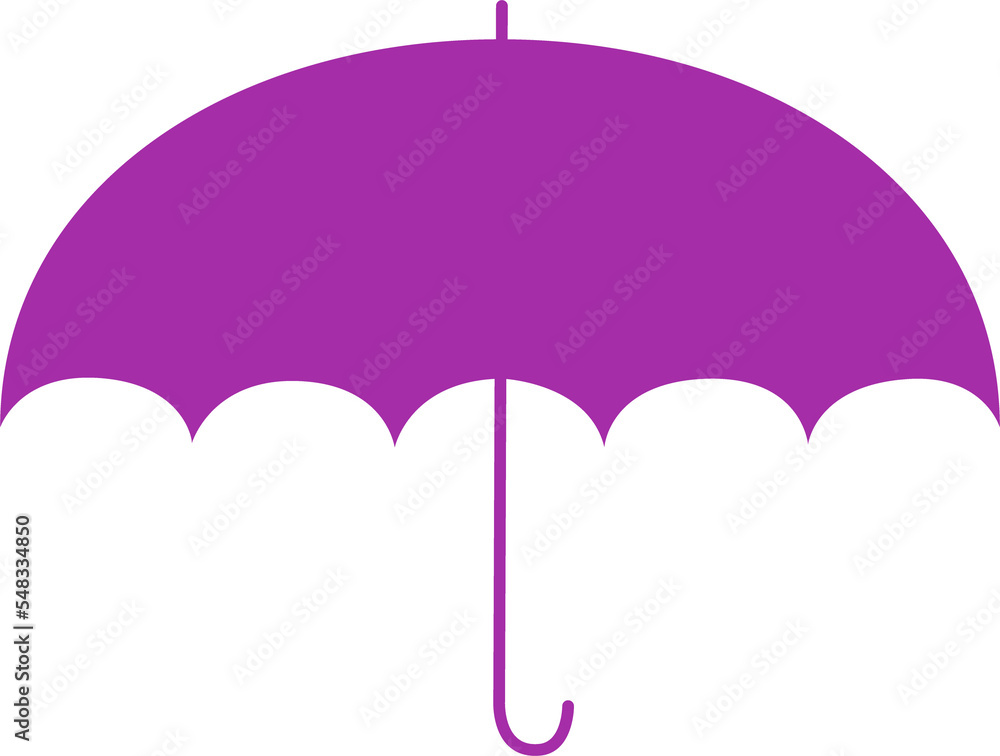 Poster wide purple umbrella semi flat color raster object. providing mentorship. full sized item on white. 
