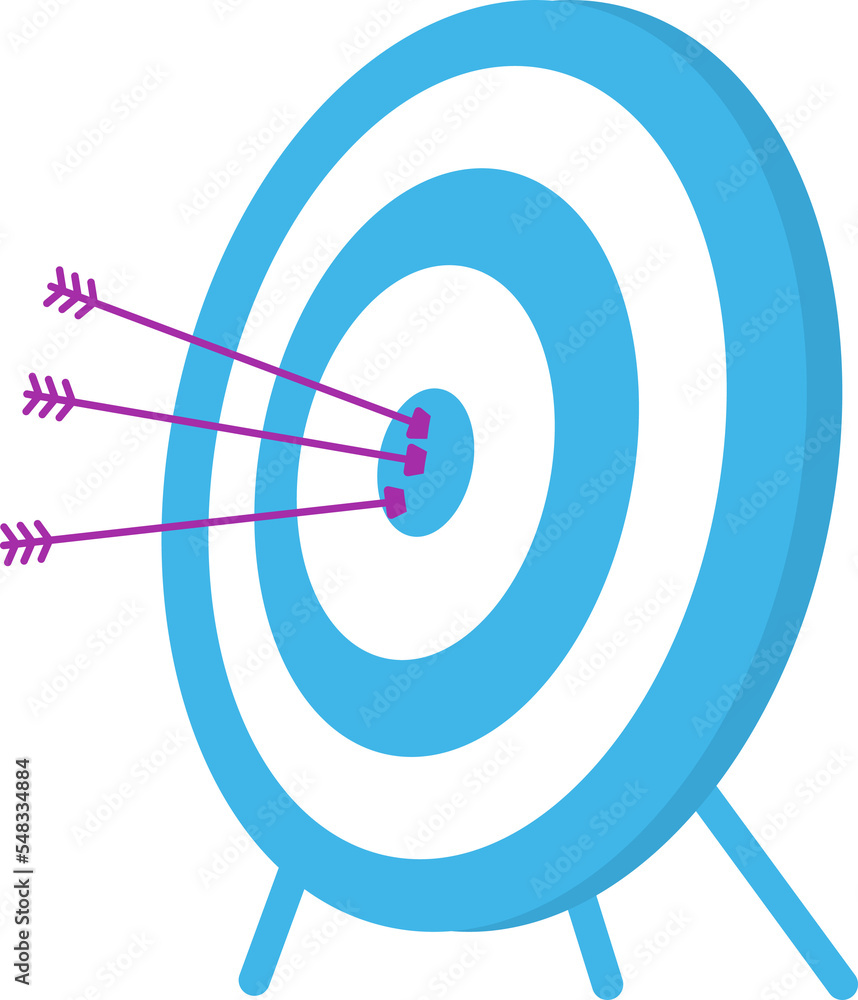 Aufkleber archery target with arrows semi flat color raster object. full sized item on white. participating in